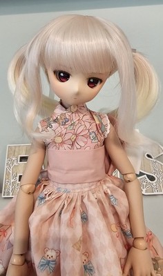  1/4 BJD Doll Mini Super Dollfie MDD Wig 8-9 Pigtails Blonde Penguin Workshop 