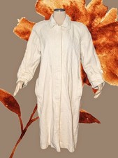 AVON FASHIONS Thick CORDUROY House Robe Button Up Ivory Cream Women's 11/12 L