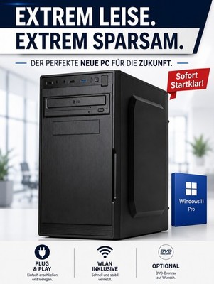 Neuer Windows 11 PC System, Office 16GB DDR4, 250GB M.2 SSD, WLAN/leise/schnell