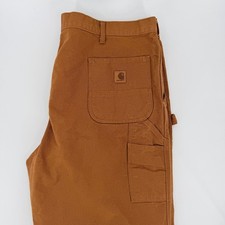 Carhartt Mens B11-BRN Loose Fit Washed Duck Utility Work Pants Brown 44x36