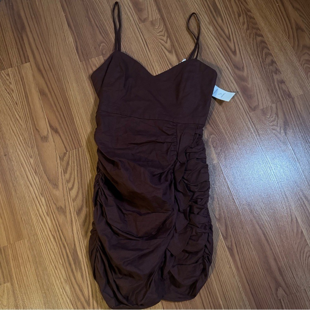 Zara Women's Burgundy Maroon Ruched Sleeveless Mini Dress Size M Going Out Party