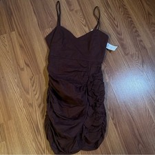 Zara Women's Burgundy Maroon Ruched Sleeveless Mini Dress Size M Going Out Party