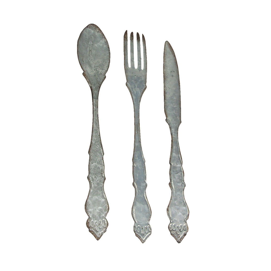 Giant Galvanized Metal Fork Spoon Knife Farmhouse Decor Kitchen Wall Hanging Set
