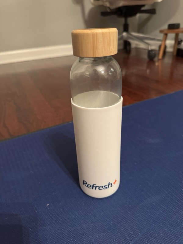 9” Tall Refresh+ Glass Bottle with Wood cap