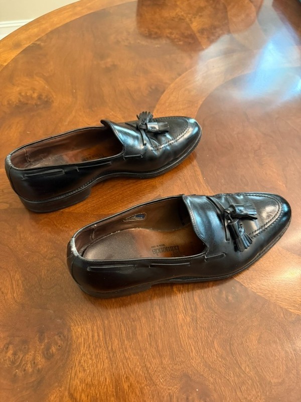 Vtg Allen Edmonds Grayson Black Calfskin Tassel Loafers 7.5 D