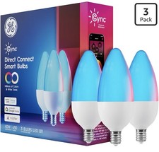 GE Cync Smart LED Light Bulbs Color Changing WiFi Decorative Bulbs 3 Pack