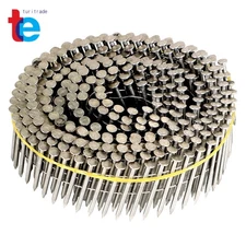 3600 PACK 1-1/2”×.09” Stainless Steel Siding Nails Ring Shank 15Degree Wire Coil
