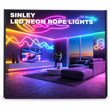 Sinley 50ft Led Neon Rope Lights Rgb Multicolor App Remote Remote Control Strip Sinley 50ft Led Neon Rope Lights Rgb Multicolor App Remote Remote Control Strip