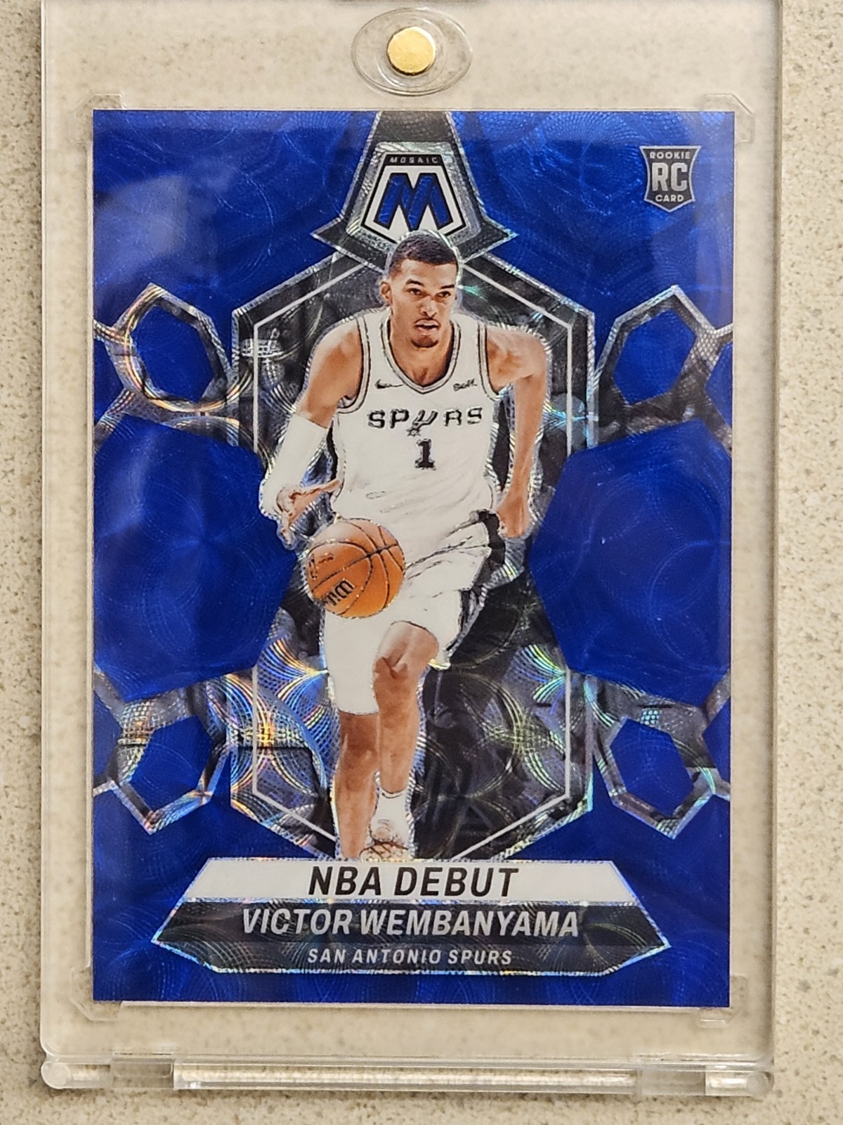 Victor Wembanyama 2023-24 Mosaic #257 NBA Debut Blue Scope /25 RC Rookie