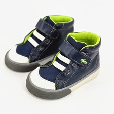 See Kai Run Peyton Navy Blue Leather High Top Sneaker Toddler Boys Shoes Size 5