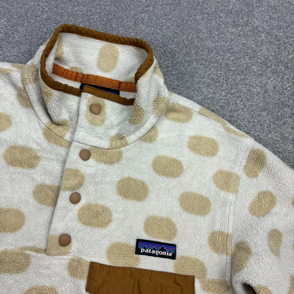 Patagonia Synchilla Vellón Mujer Pequeño Marrón Lunares Snap-T Exterior Dama Foto 3 de 4