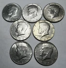 Kennedy Half Dollars 1965-1968, 40% Silver, Mixed Dates, Lot of 7