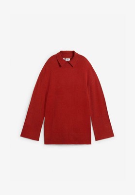 Oversize Pullover mit Turtleneck Gr. 36/38 Rostorange Damen Strickpullover Neu