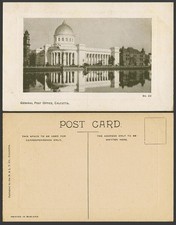 India Old Embossed Postcard GENERAL POST OFFICE Calcutta GPO Clock Tower Lake 22