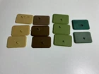 Vintage G.I Joe Action Figure Stand Lot of 11 each, Green, Brown, & Tan