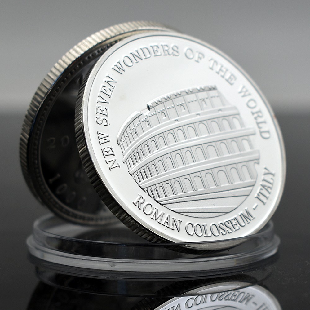Set Di 7 Medaglie Commemorative – 7 Meraviglie Del Mondo In Argento – Monete Da Collezione - 2