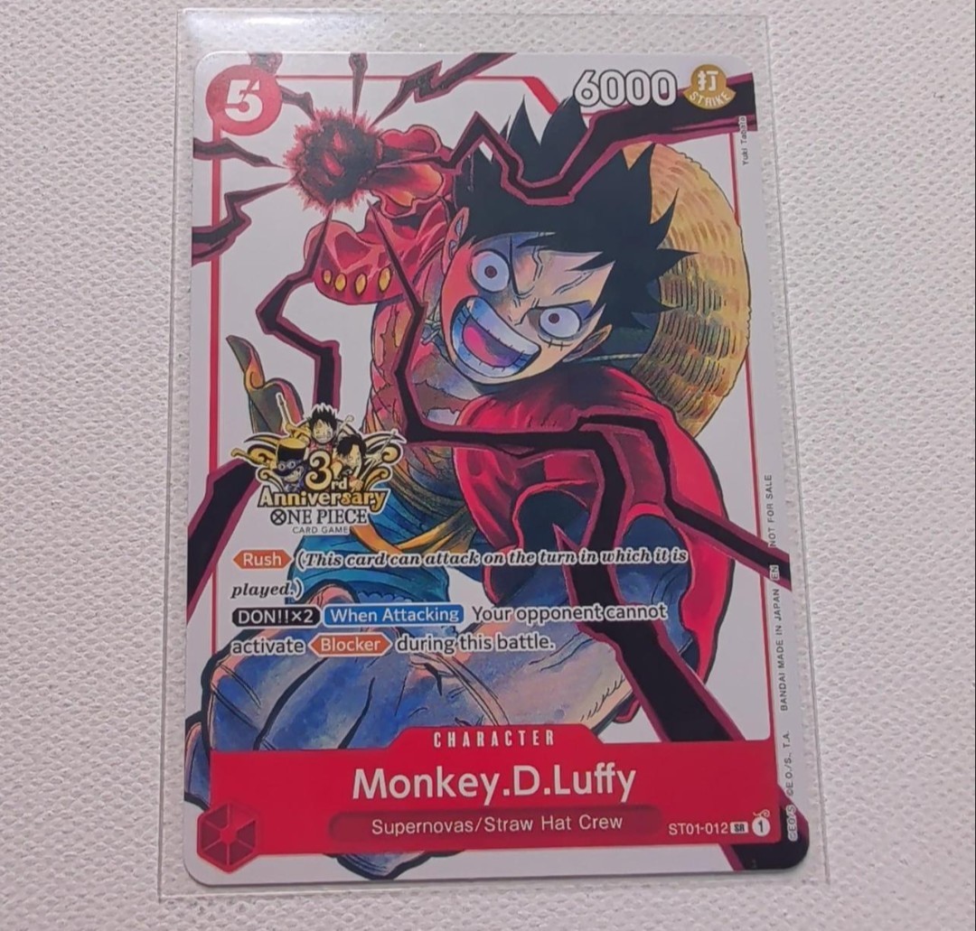 Monkey D. Luffy ST01-012 3rd Anniversary Promo Alt Art One Piece TCG English NM