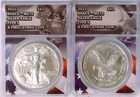 2 Coin Set 2021 Type I and II Silver Eagle $1 MS 70 ANACS A First Strike Coin