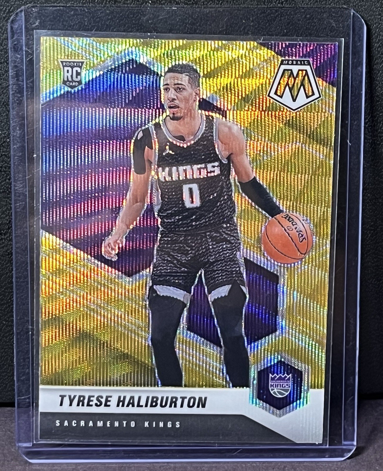 2020-21 Panini Mosaic Gold Wave Prizm Tyrese Haliburton #204 Rookie RC