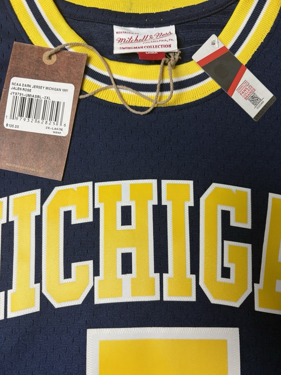 MITCHELL & NESS JALEN ROSE 2XL MICHIGAN WOLVERINES SWINGMAN JERSEY