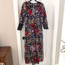 Dress The Population Ava Gown Black Floral Embroidered Mesh Maxi Dress XL Modest