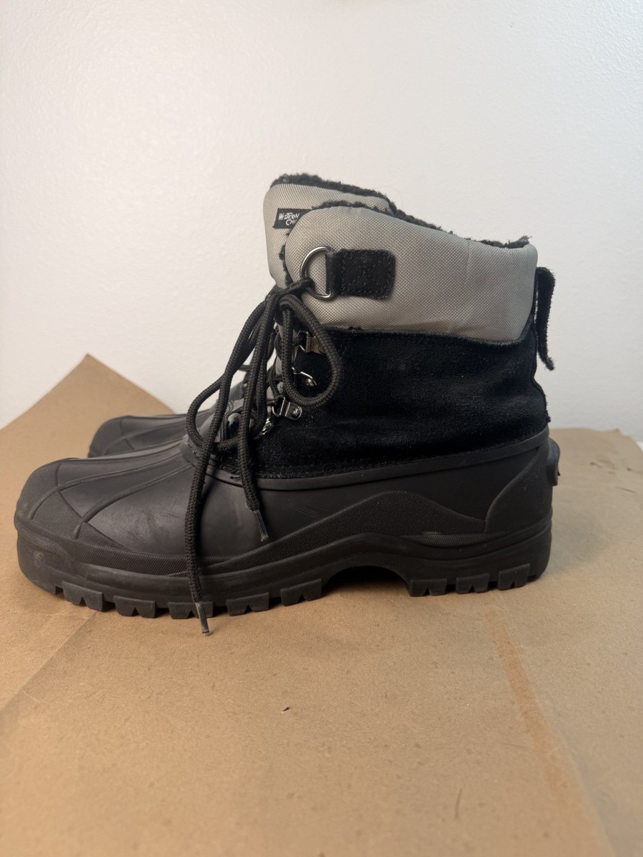 BRAND NEW Men’s Gray and Black Waterproof Lace-Up Snow Boots SIZE 9 Men main image 2