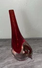 Vintage MCM Murano Glass Red Bird 5 1/2" Bud Vase Art Glass