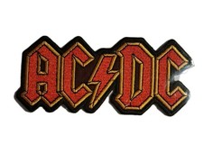 AC/DC - ROCK BAND Logo Patch-4.5" Long x 2" Tall Embroidered Iron On Patch; NEW