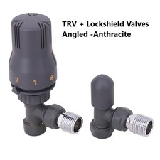 Thermostatic TRV Angled/Corner/Straight Lockshield Radiator Valves Set One Pair