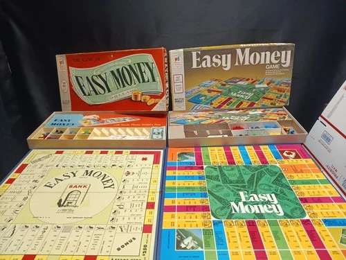 2 Vintage 1974 Milton Bradley Easy Money Board Games Lot #4620 Complete 100%