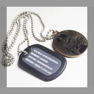 KOF King of Fighters Kyo Kusanagi Metal Plate Dog Tag Game Vintage Japan Anime