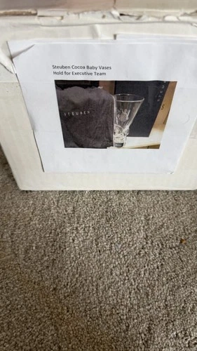 Vintage Steuben Art Glass Vase Hershey PA 100th Anniversary Cocoa Bean Baby NEW