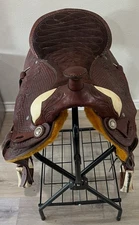 18” Seat Western Horse Saddle and Stand. Valued @ $1200.00 Asking $600.00