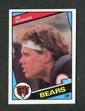 Jim McMahon 2nd Year Rookie Super Bowl Quarterback 1984 Topps Football Card #227. rookie card picture