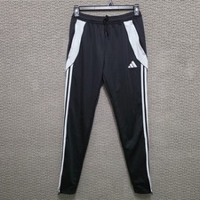 ADIDAS Men's Black White 3-Stripe AEROREADY Track Pants Size M