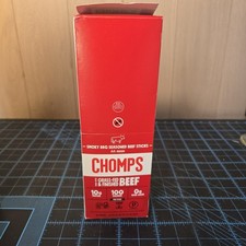 Chomps Grass-Fed Finished Smoky BBQ Seasoned Beef Jerky Snack Sticks 24-Pk