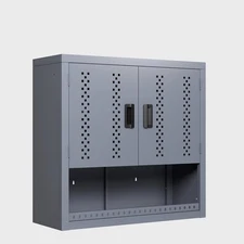 Wall Mounted Steel Storage Cabinet with Door Gray 30.31"H Removable Shelves