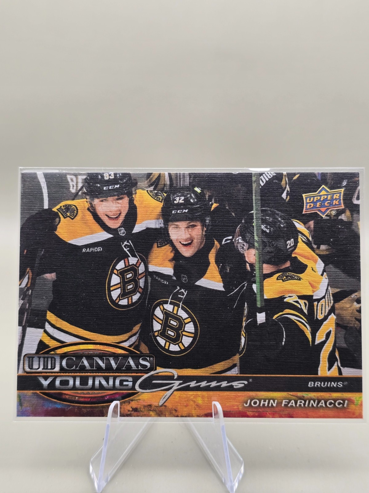 Upper Deck 2025-26 Series 2 UD Canvas Young Guns #C-226 John Farinacci RC Bruins