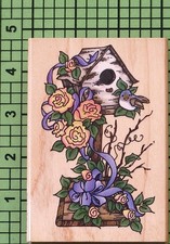 Rose Birdhouse P045 Wood Mounted rubber stamp by Stampendous 1998
