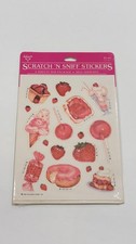 Vintage 1983 Hallmark Strawberry Desserts Scratch N Sniff Stickers 2 Sheets