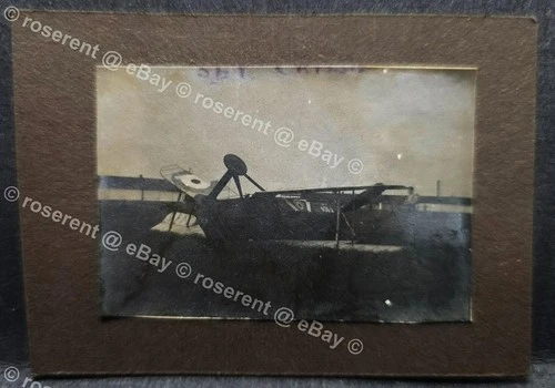 WW1 RAF - SE 5a  serial F904 - overturned crash -  original photo 6.5 by 4cm