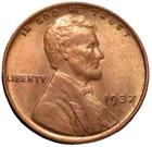 1937 Lincoln Cent UNCIRCULATED Brown BS21
