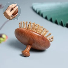 Natural Sandalwood Multi-Functional Head Massage Comb Scalp Therapy Circular Too