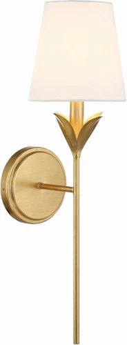 Elegant Antique Gold 1-Light Wall Sconce - Broche Design - Picture 1 of 11