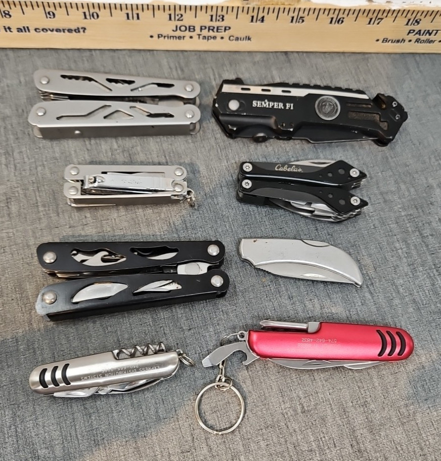 Lot of 8 Multitools Multi-Tools Pocket Knives 1 Cabela's Mixed Lot A