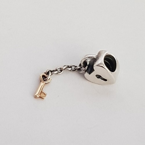 Genuine Pandora Two Tone Lock and Key Silver Love lock - Gold Key 790288 - Bild 6 von 7