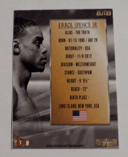Errol Spence Jr 2019 4LUVofBOXING Elite Boxing card new The Truth - Picture 2 of 2