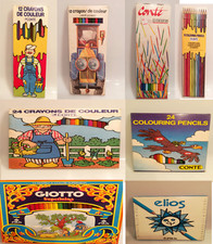 confezioni di Pastelli colori matite Conte' Gilbert- fila giotto elios  vintage