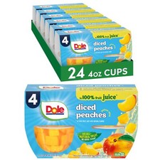 Dole Fruit Bowls Diced Peaches in 100 Fruit Juice Snacks 4oz 24 Total Cups G...