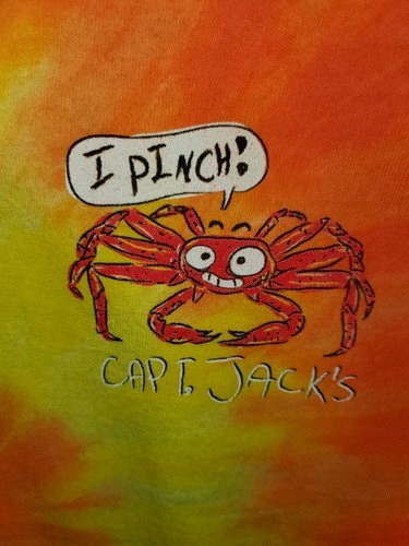 Capt Jack's T-Shirt Mens XL Tie-Dye Short Sleeve Solid Cotton Yellow/Orange - Picture 2 of 5
